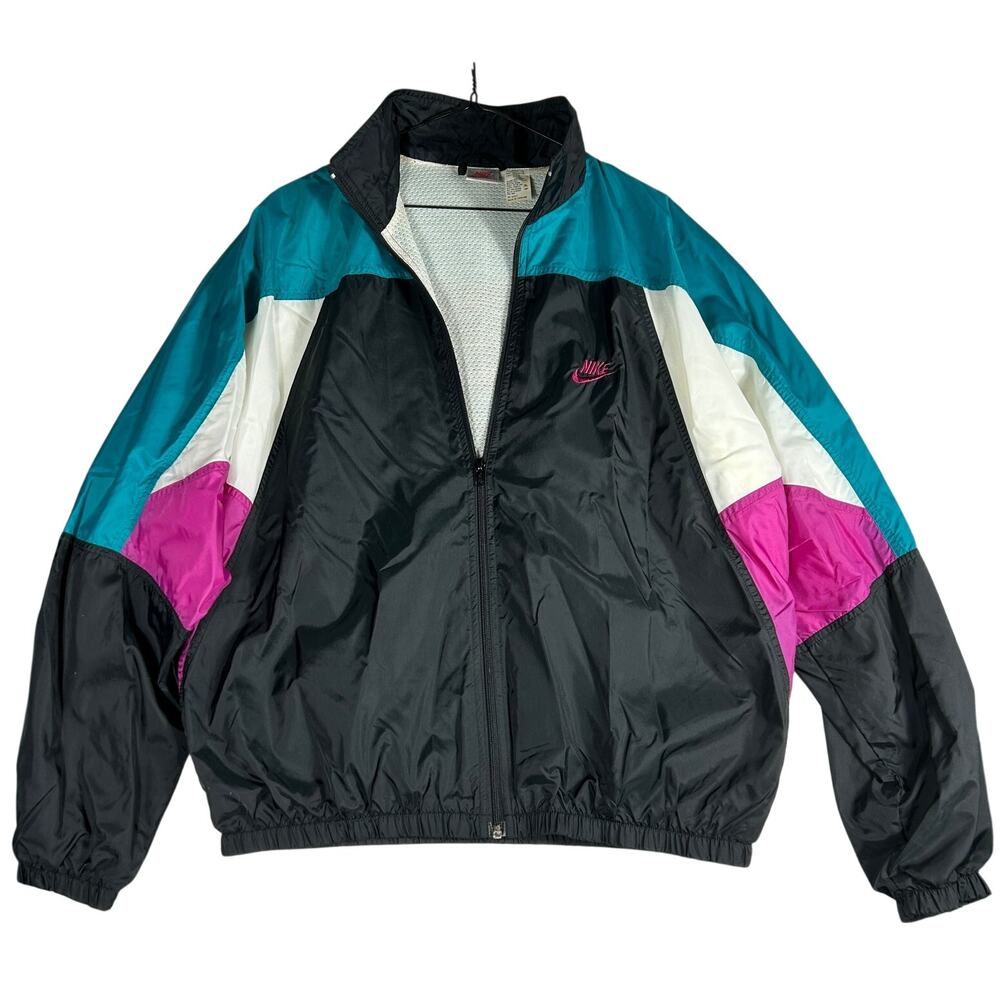 Vintage 90s Nike Silver Tab Windbreaker Jacket - Men's Large - Picture 3 of 16